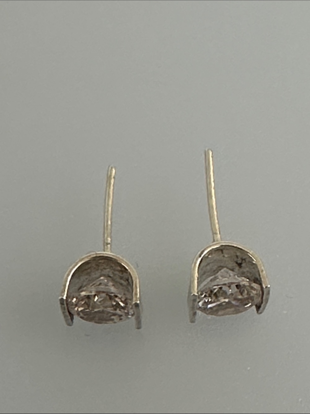 Classic 9k White Gold Cubic Zirconia Stud Earrings - Picture 5 of 8
